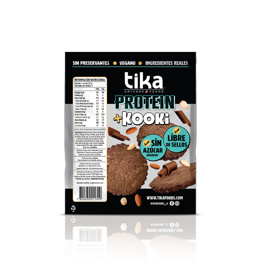 TIKA KOOKI PROTEIN CHOCOLATE & NUTS 90gr PACK 3 GALLETONES liquidacionj 07/05/2026