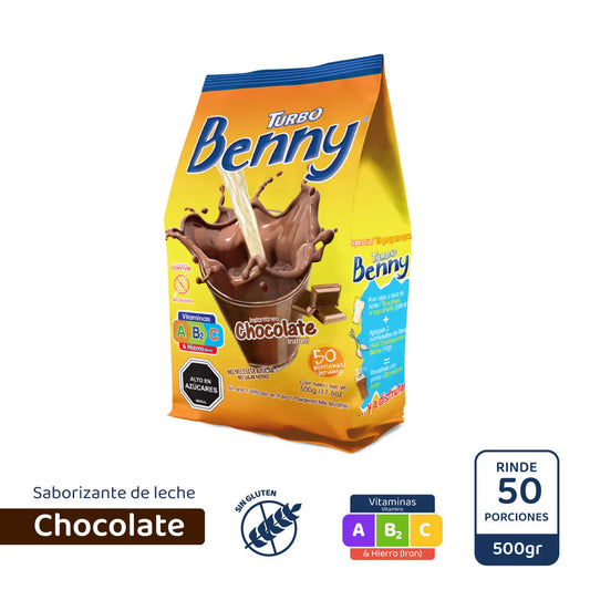 TURBO BENNY SABOR CHOCOLATE SIN GLUTEN 200g