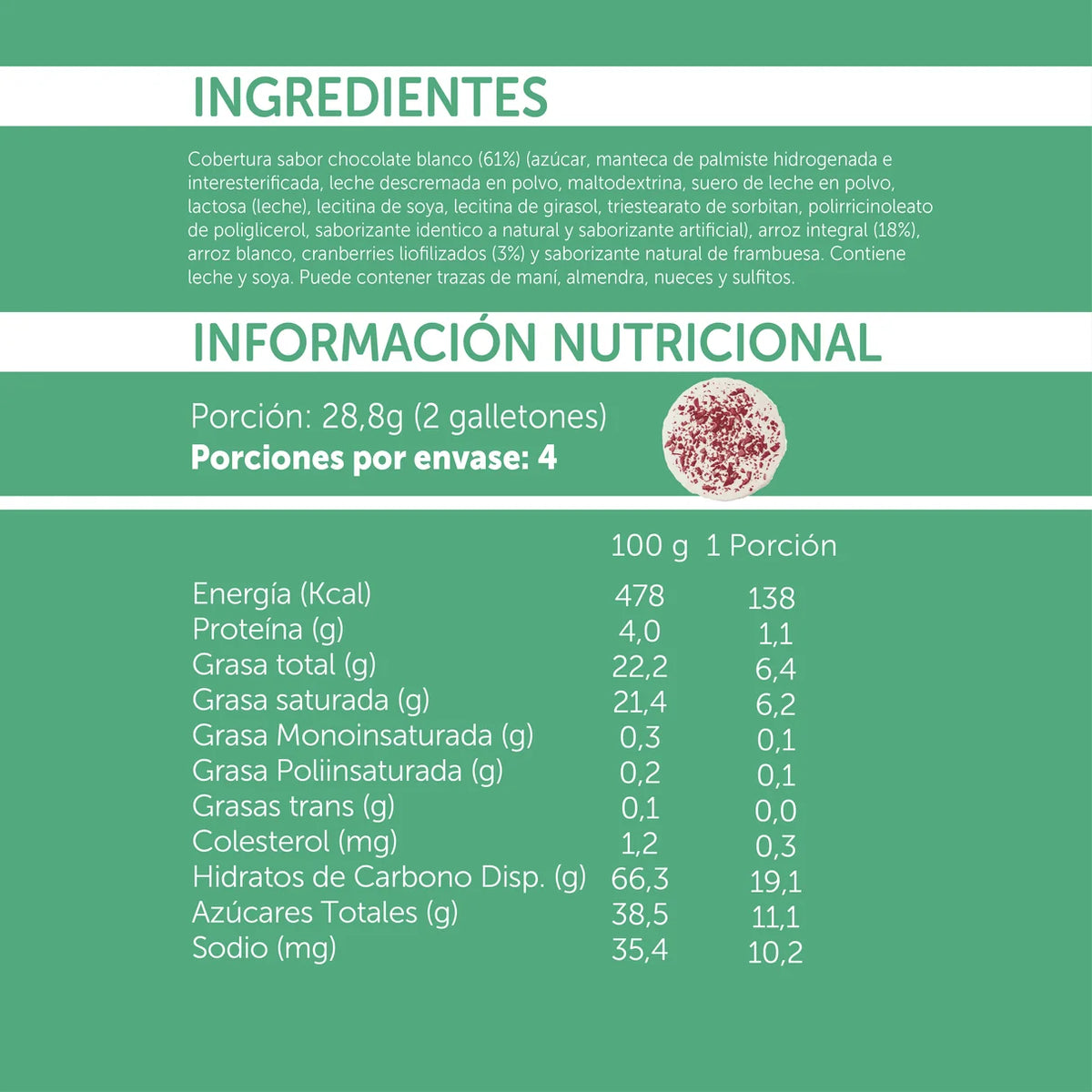 MIZOS GALLETON DE ARROZ FRAMBERRY 115GR SIN GLUTEN