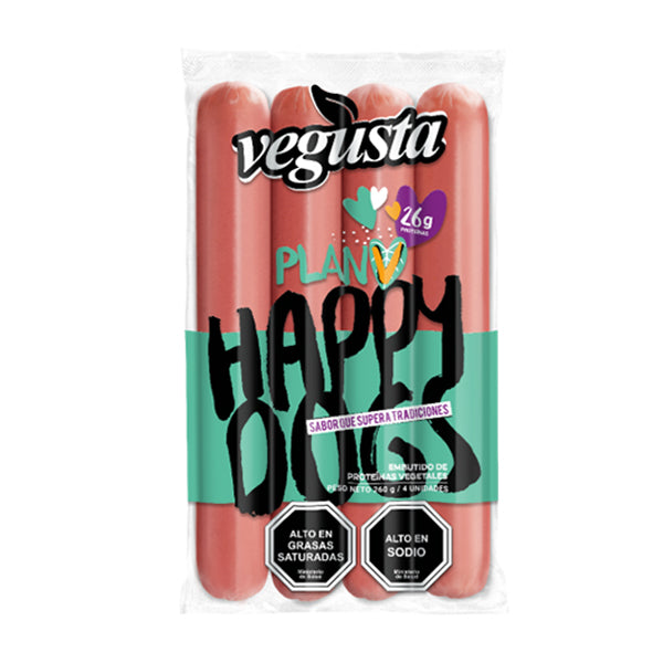 SALCHICHAS HAPPY DOGS VEGUSTA 260g (VENTA SOLO EN TIENDA)