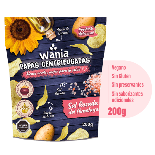 PAPAS CENTRIFUGADAS SAL DEL HIMALAYA SIN GLUTEN WANIA 200gr