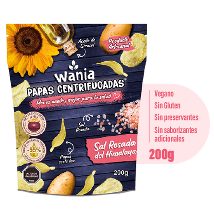 PAPAS CENTRIFUGADAS SAL DEL HIMALAYA SIN GLUTEN WANIA 200gr