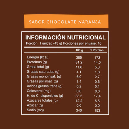 WILD PROTEIN CHOCOLATE NARANJA VEGANA 45g