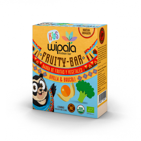 BARRAS ORGANICAS UVILLA Y BROCOLI  SIN GLUTEN PACK 6un