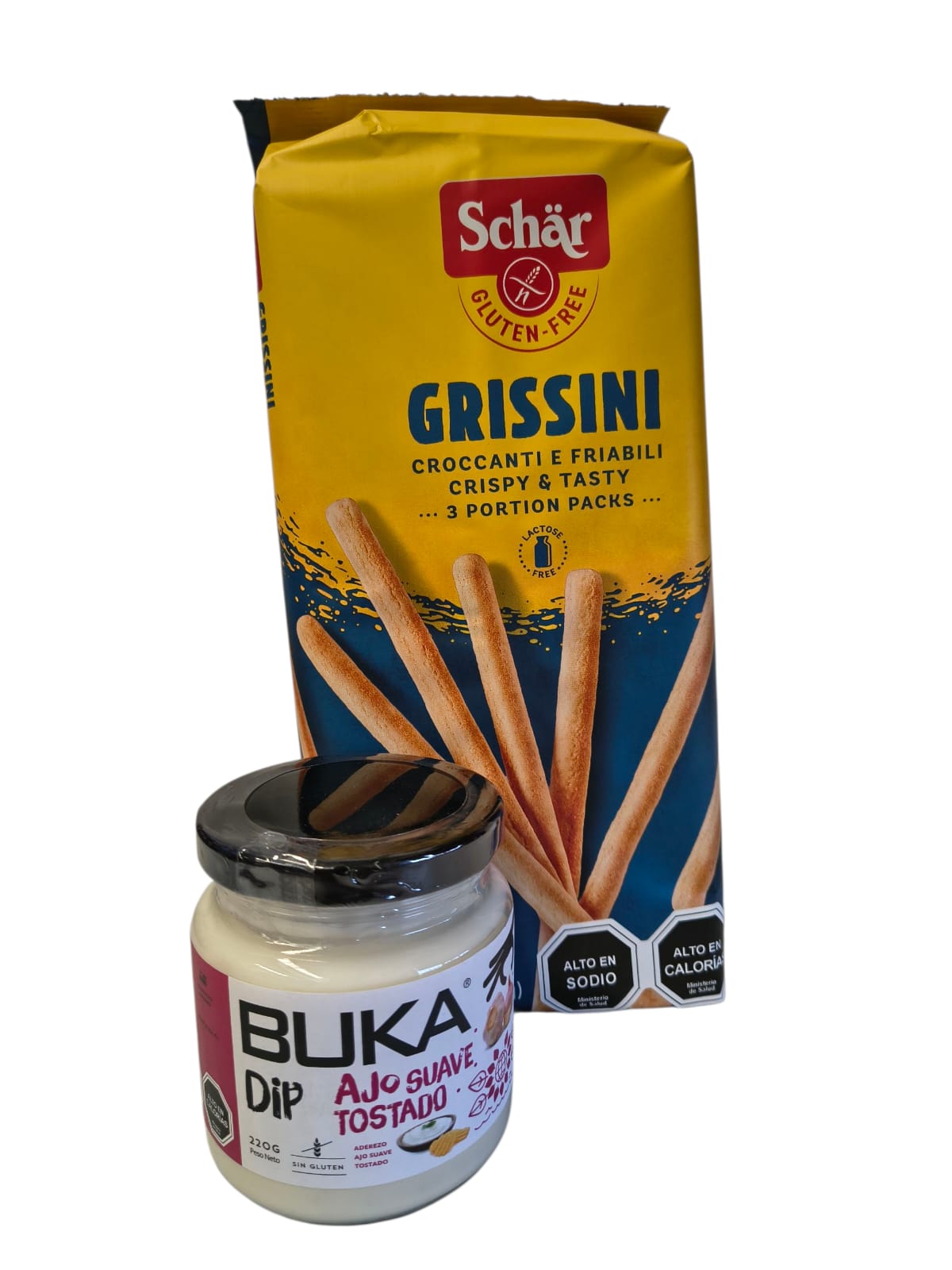 PACK GRISSINI SCHAR + DIP BUKA 220GR MIX VARIEDADES