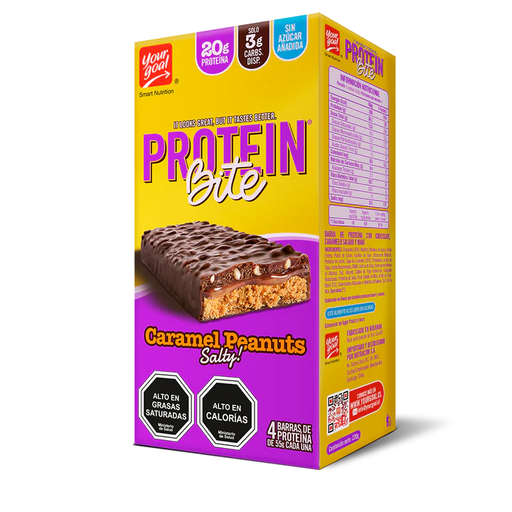 PROTEIN BITE CARAMEL PEANUTS  55g x 4un