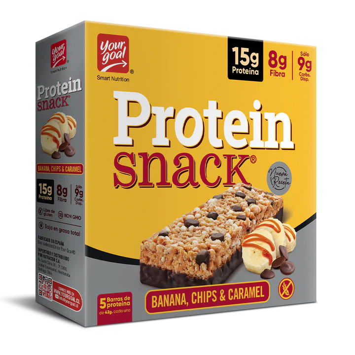 PROTEIN SNACK BANANA CHIPS Y CARAMELO  SIN GLUTEN  5un