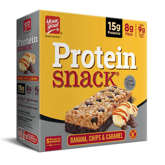 PROTEIN SNACK BANANA CHIPS Y CARAMELO  SIN GLUTEN  5un