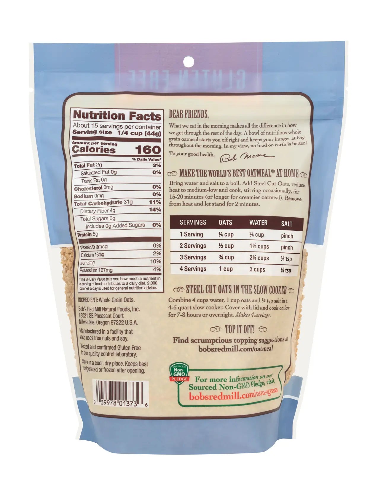 AVENA INTEGRAL PREMIUM SIN GLUTEN ORGANICA BOBS RED MILL 680g