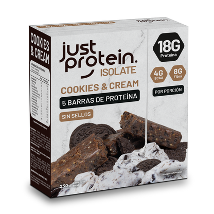 Just Protein Barras de proteína Cookies & Cream 5un