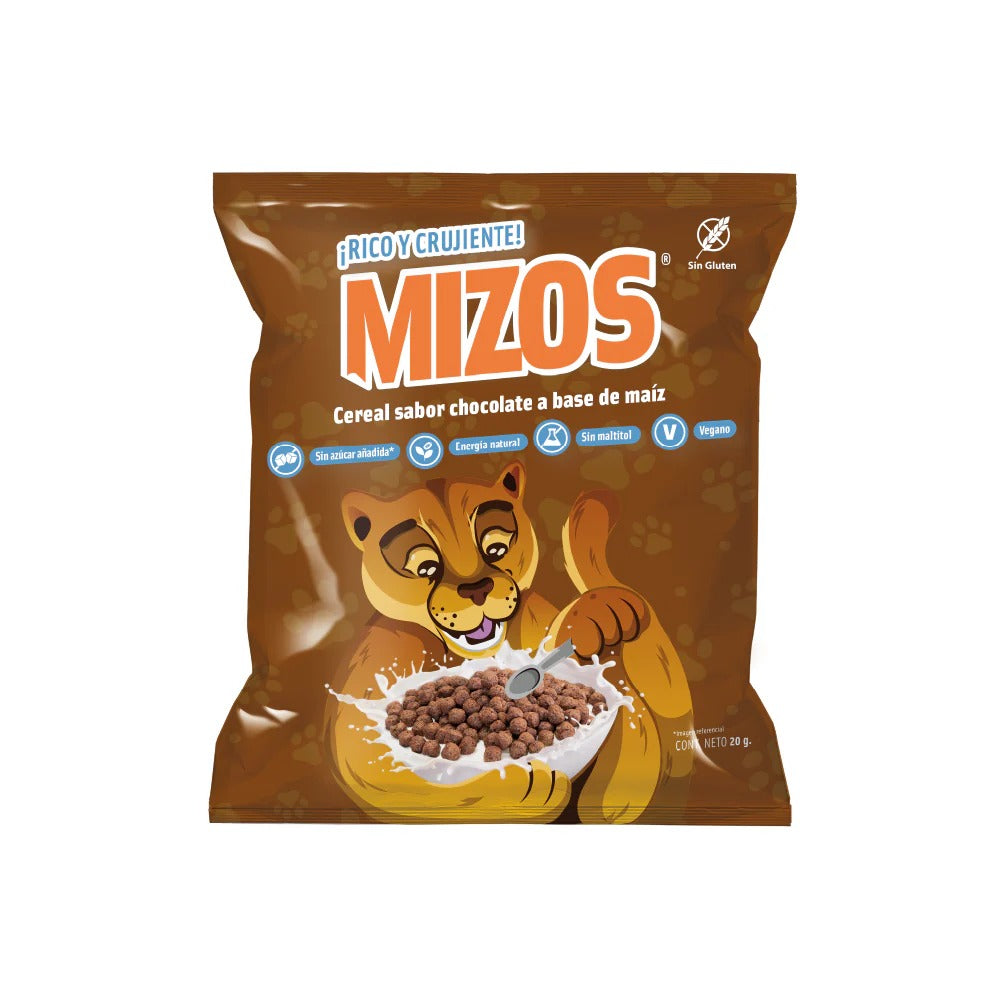 MIZOS CEREAL INDIVIDUAL SABOR CHOCOLATE 20GR