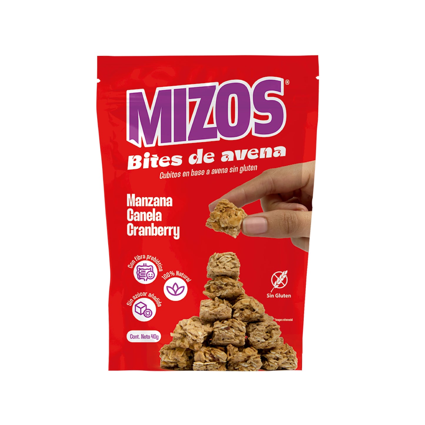 MIZOS BITES DE AVENA MANZANA CANELA 40GR