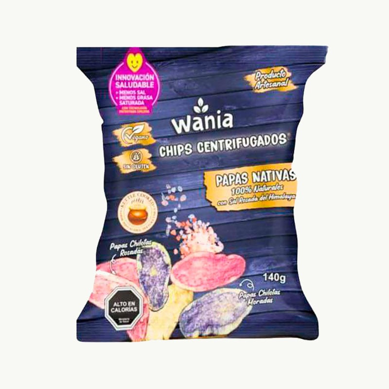WANIA CHIPS CENTRIFUGADAS PAPAS NATIVAS 140G SIN GLUTEN VEGANO