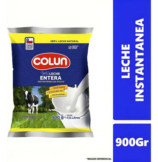 COLUN Leche En Polvo Entera Instantánea - 900 Gramos SIN GLUTEN