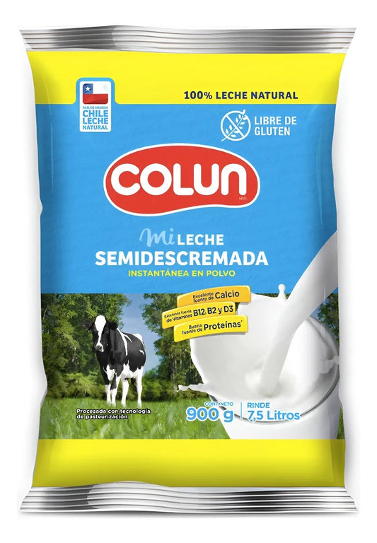 COLUN Leche en Polvo Semidescremada 900 gr SIN GLUTEN