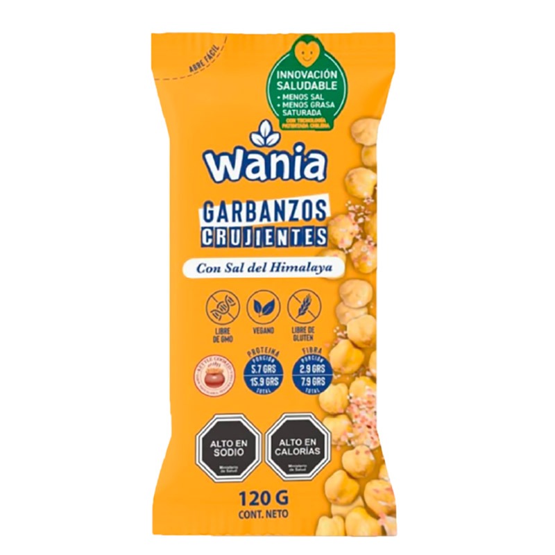 WANIA GARBANZOS CRUJIENTES CON SAL DEL HIMALAYA SIN GLUTEN VEGANO 120G