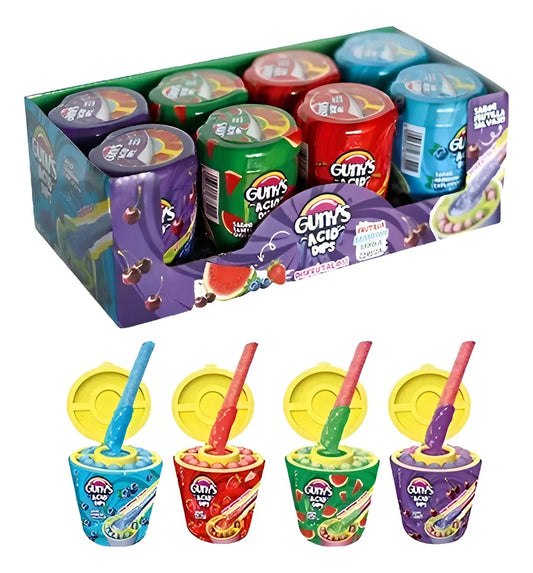 GUNYS DIPS PACK 8X GOMITAS ACIDAS FRUTA