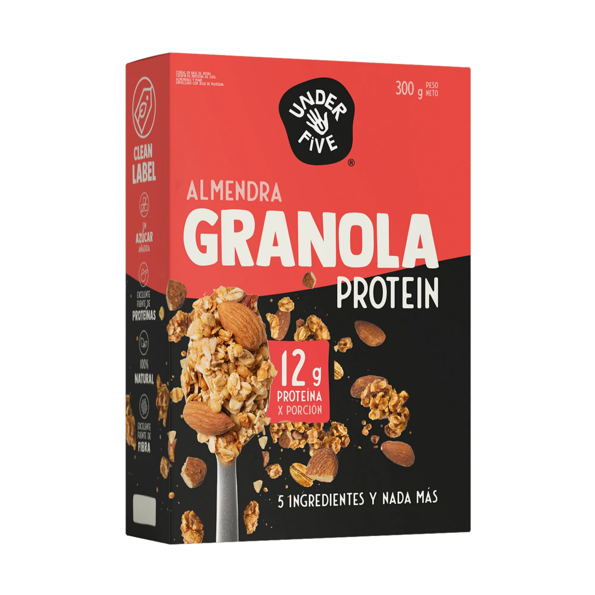UNDERFIVE GRANOLA PROTEICA ALMENDRA CRUNCH 300GR VEGANO
