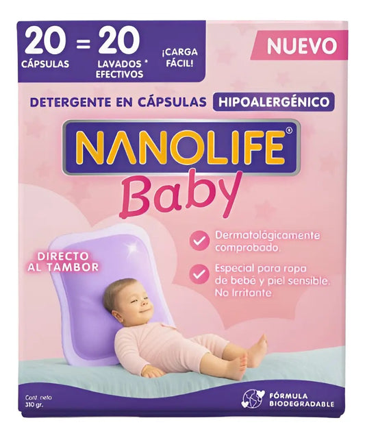 NANOLIFE BABY DETERGENTE CAPSULA HIPOALERGENICO 20un