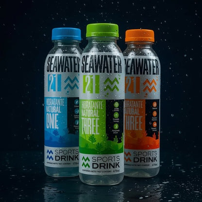 AGUA DE MAR SEAWATER BEBIDA ISOTONICA MARACUYÁ 475ML 21 IONES