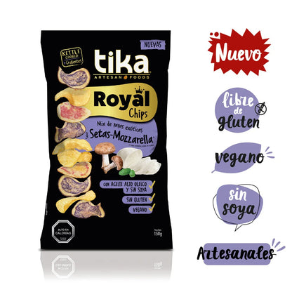 TIKA ROYAL CHIPS SETAS MOZZARELLA 150GR