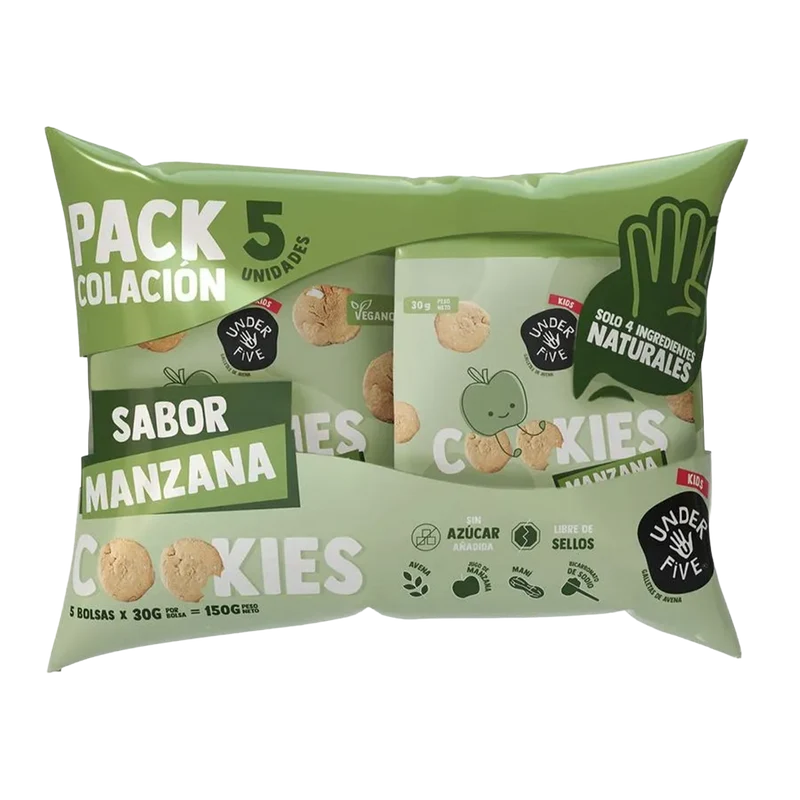 UNDERFIVE COOKIES MANZANA PACK 5UN 150GR