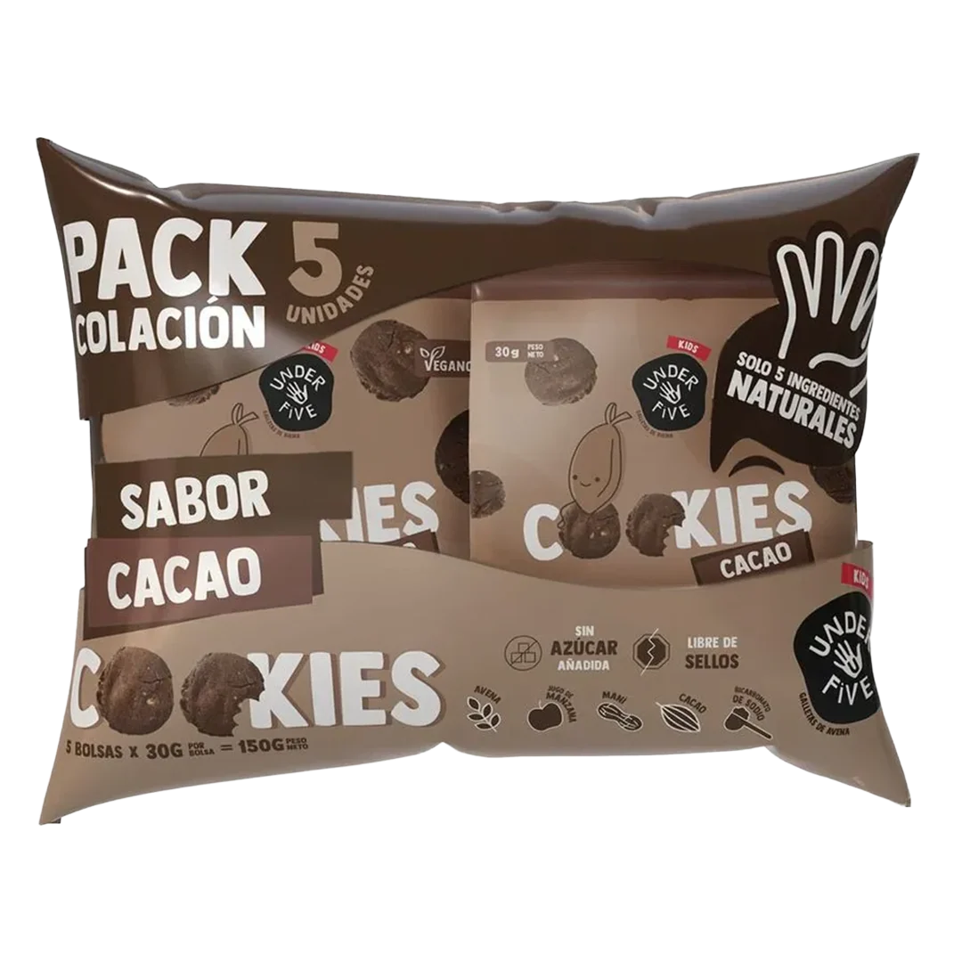 UNDERFIVE COOKIES CACAO PACK 5UN 150GR