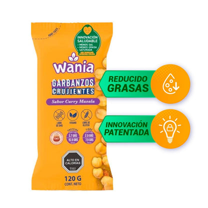 WANIA GARBANZOS CRUJIENTES CON CURRY MASALA SIN GLUTEN VEGANO 120G
