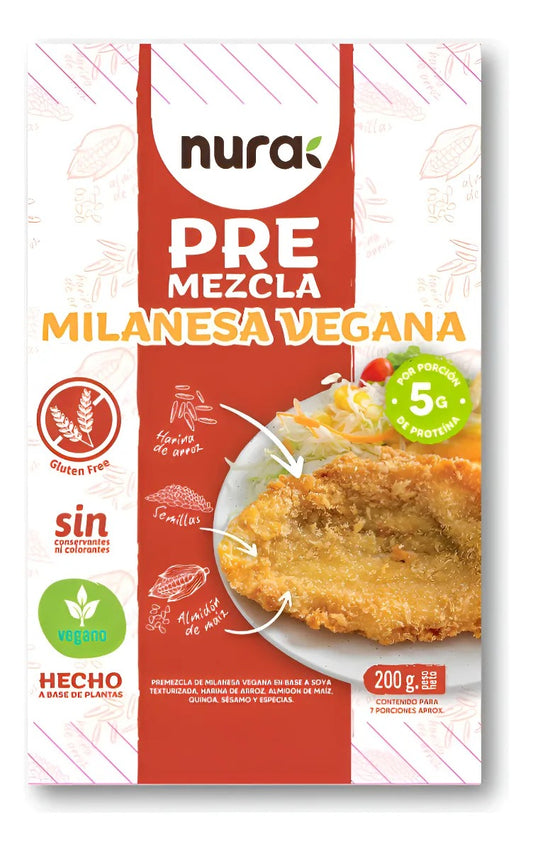 NURA PREMEZCLA MILANESA VEGANA SIN GLUTEN  200gr. liquidacion 02/05/2026