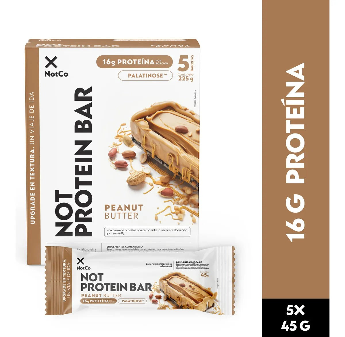 NOT PROTEIN BAR MANTEQUILLA DE MANI 45g pack 5un