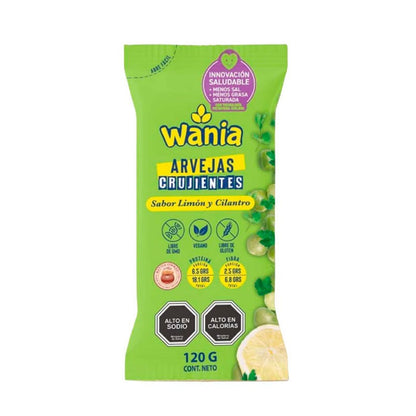 WANIA ARVEJAS CRUJIENTES CON SAL DEL HIMALAYA SIN GLUTE VEGANO 120G