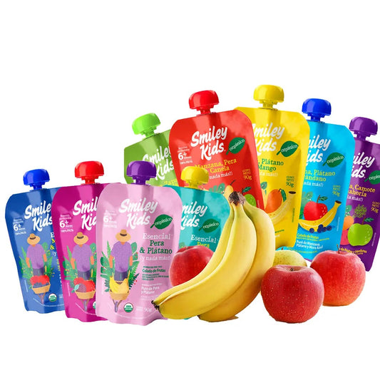SMILEY KIDS 18X COMPOTA ORGANICA KIDS MIX VARIEDADES 90GR