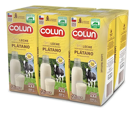 COLUN LECHE BOMBILLIN PLATANO PACK 6UN SIN GLUTEN