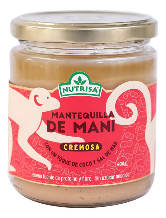 Mantequilla De Maní Cremosa Sin Gluten Nutrisa 400 Gr