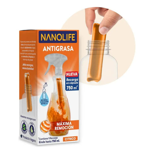 NANOLIFE RECARGA LIMPIADOR ANTIGRASA 600ML