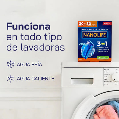 NANOLIFE DETERGENTE PARA ROPA LIQUIDO CAPSULAS 3 EN 1