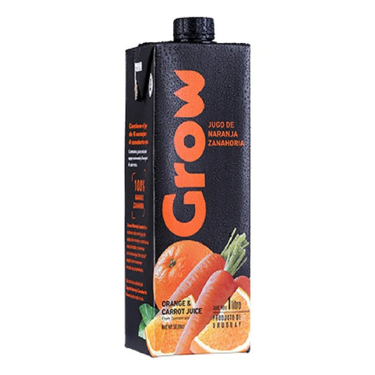 GROW JUGO DE NARANJA Y ZANAHORIA SIN GLUTEN 1LT 100% NATURAL