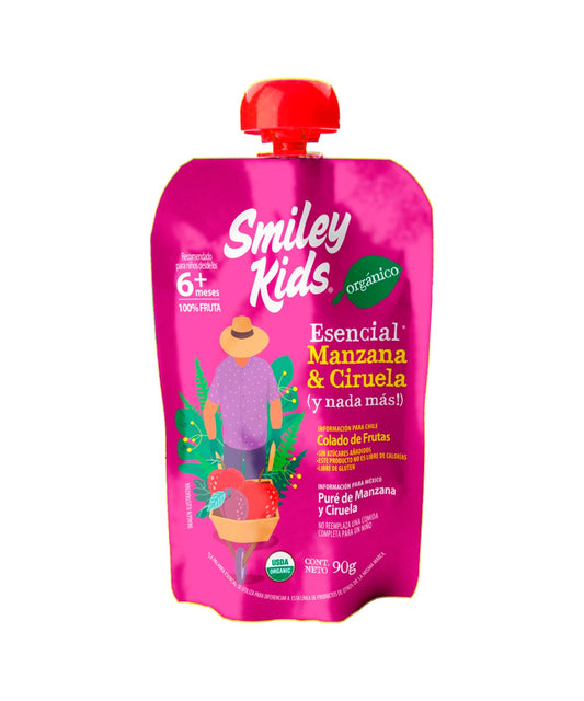 SMILEY KIDS COMPOTA ORGANICA MANZANA CIRUELA 90GR