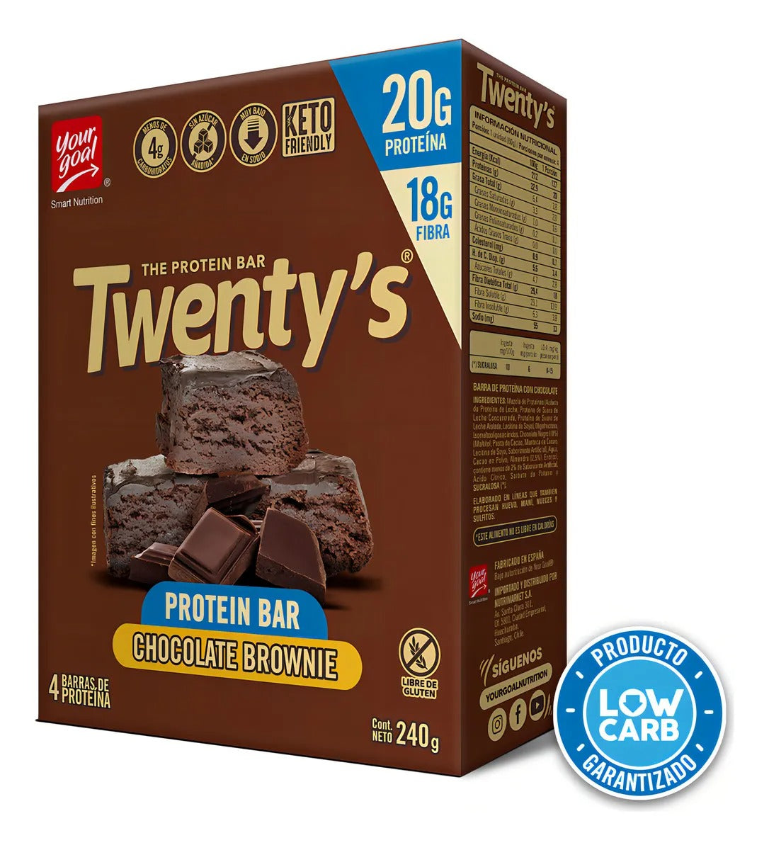 PROTEIN  BAR CHOCOLATE BROWNIE SIN GLUTEN  60g 4un Liquidacion 03.07.2026