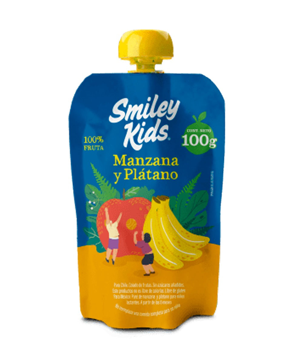 SMILEY KIDS COMPOTA ORGANICA MANZANA Y PLATANO 100GR