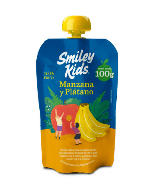 SMILEY KIDS COMPOTA ORGANICA MANZANA Y PLATANO 100GR