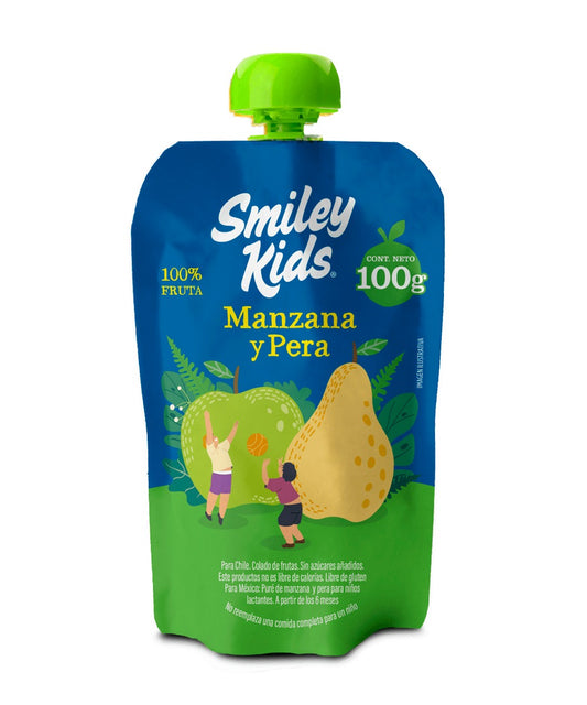 SMILEY KIDS COMPOTE ORGANICA MANZANA Y PERA 100GR