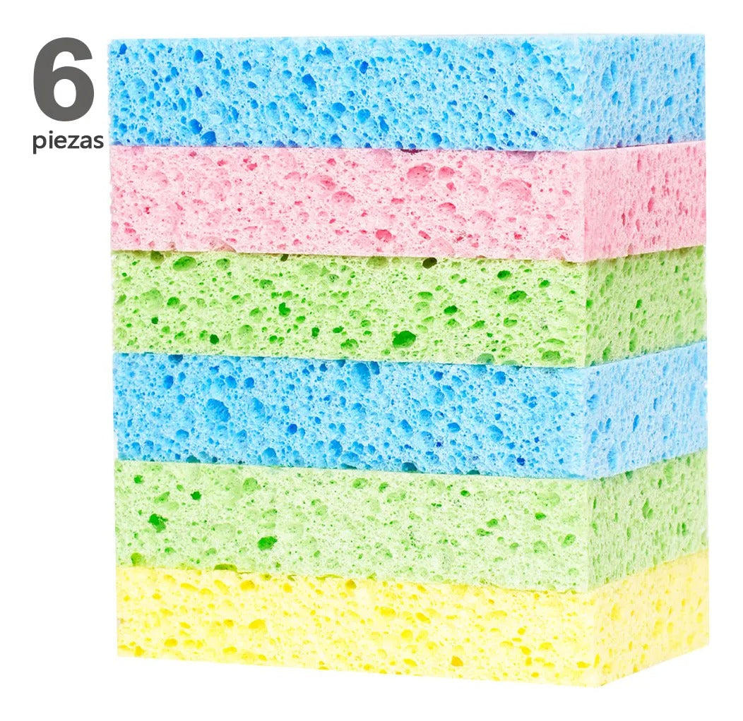 AILEDA PACK 6X ESPONJA PARA COCINA MULTICOLOR