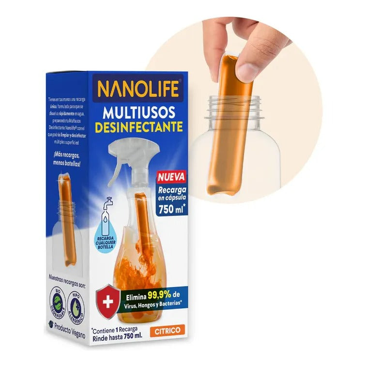 NANOLIFE RECARGA MULTIUSOS LIMPIADOR DESINFECTANTE 750ML