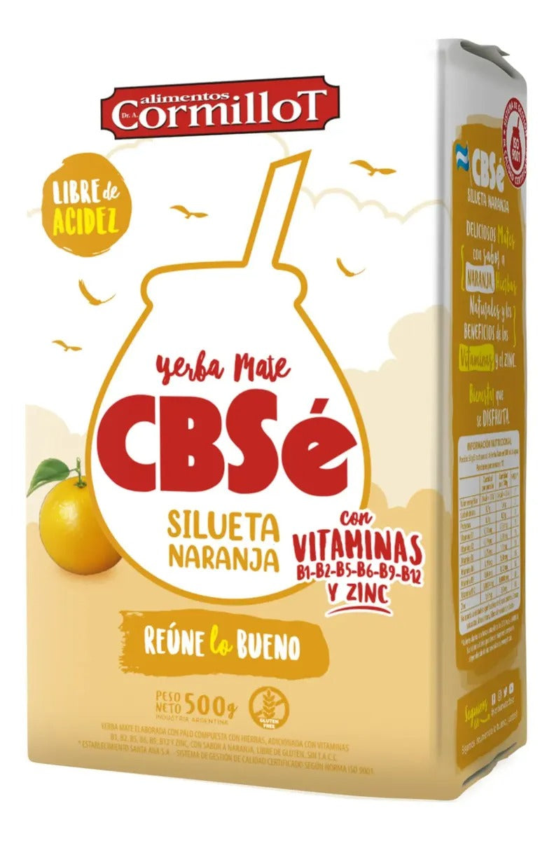 CBSE YERBAMATE SILUETA NARANJA SIN GLUTEN 500GRS solo cyberday 2026