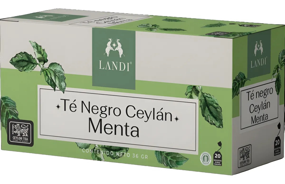 LANDI TÉ NEGRO CEYLÁN MENTA SIN GLUTEN 20Bolsitas