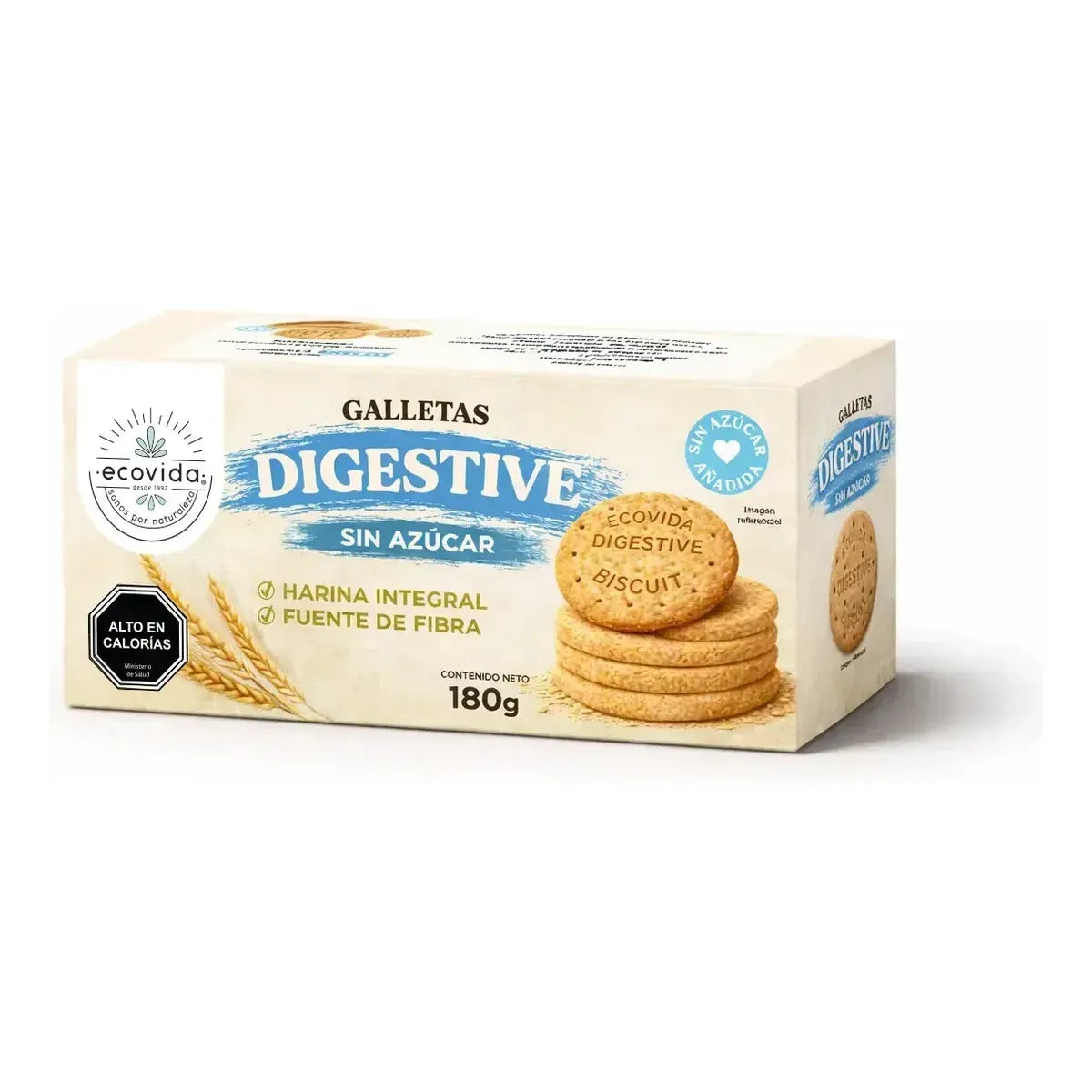 ECOVIDA GALLETA DIGESTIVE 180G SIN AZUCAR