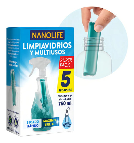 NANOLIFE RECARGA LIMPIAVIDRIOS MULTIUSOS 600ML
