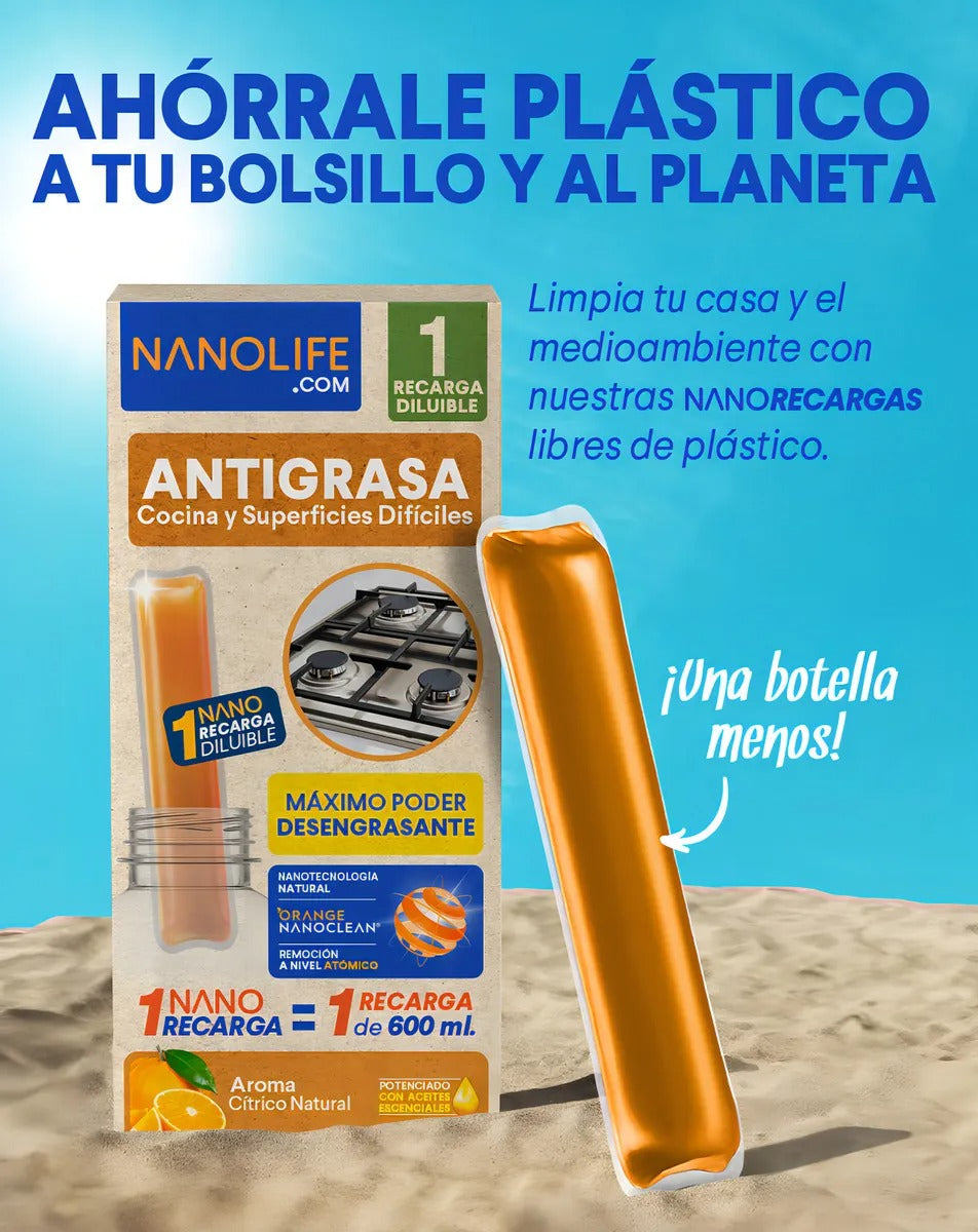 NANOLIFE RECARGA LIMPIADOR ANTIGRASA 600ML
