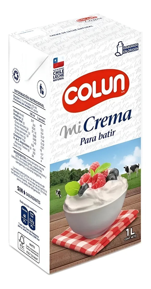 COLUN CREMA PARA BATIR 1LT SIN GLUTEN